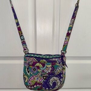 Vera Bradley Purple and Green Patterned Crossbody Bag